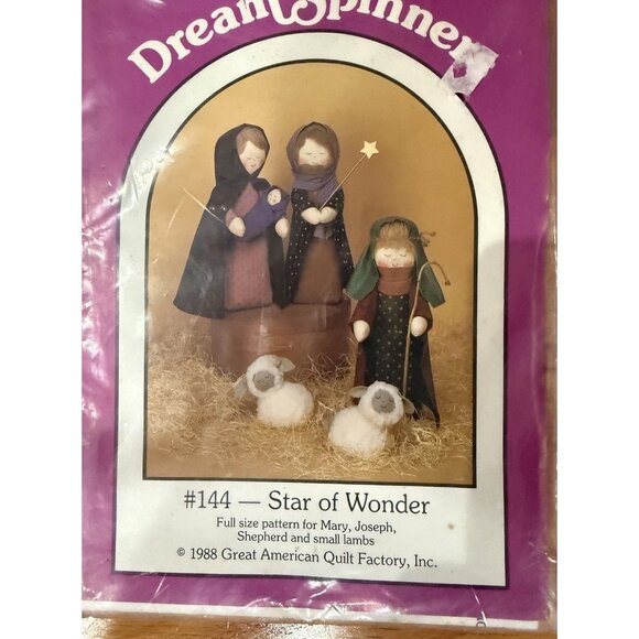 Dream Spinners 144 Sewing Pattern for Star Of Wonder Nativity Dolls 1988 Vintage - Picture 2 of 5